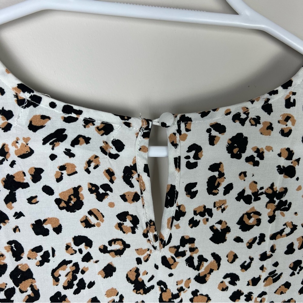 Ebby & I Maxi Dress White Leopard Animal Print Pockets Long Boho Size 10 NWT New - Picture 12 of 15
